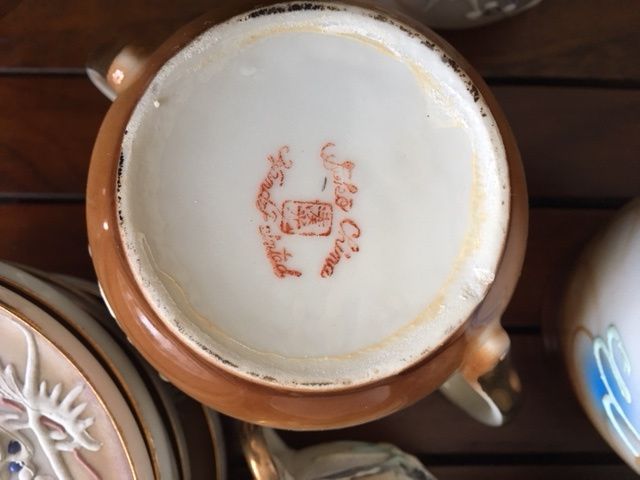 Serviço de café japonês pintado à mão