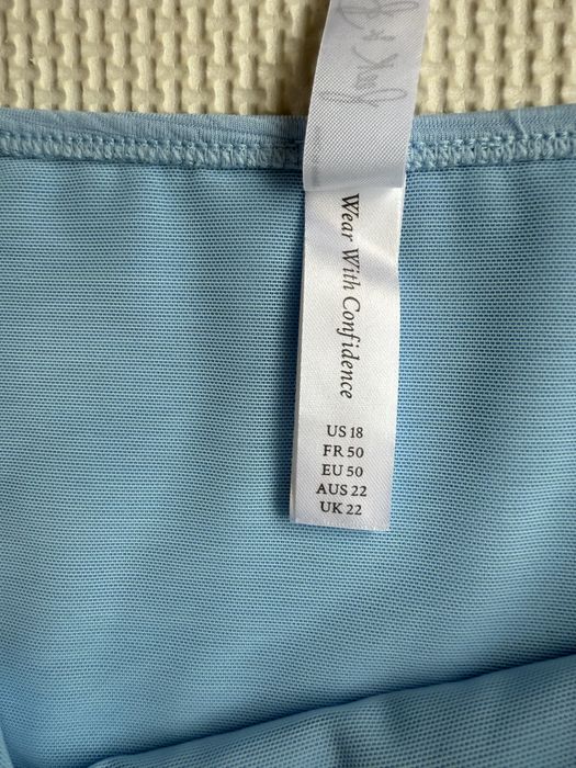 Bikini majtki z wysokim stanem niebieskie 5XL