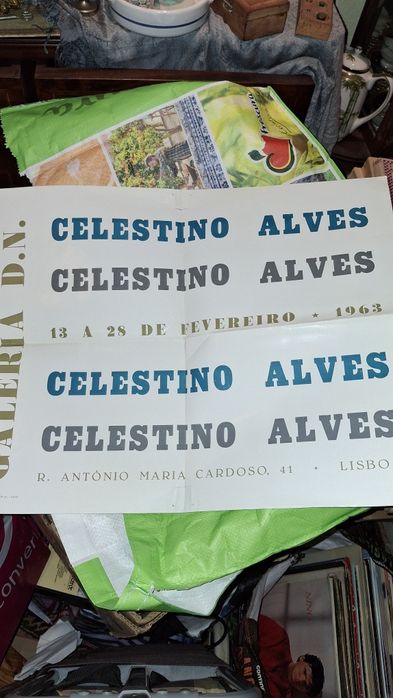 Celestino Alves poster cartaz exposição 1963 pintura design