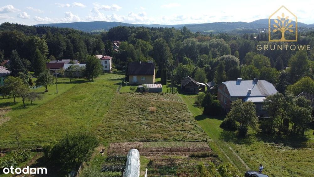 Działka budowlana I 8 arów Gorlice - Sokół I Spokojna okolica I Media