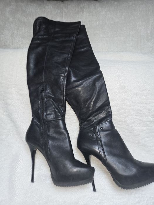Kozaki za kolano 38 Kazar skóra czarne
