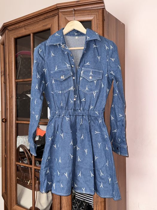 Лжинсове плаття з рукавом. Розмір S