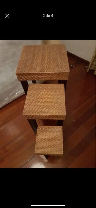 Conjunto de 3 mesas de apoio