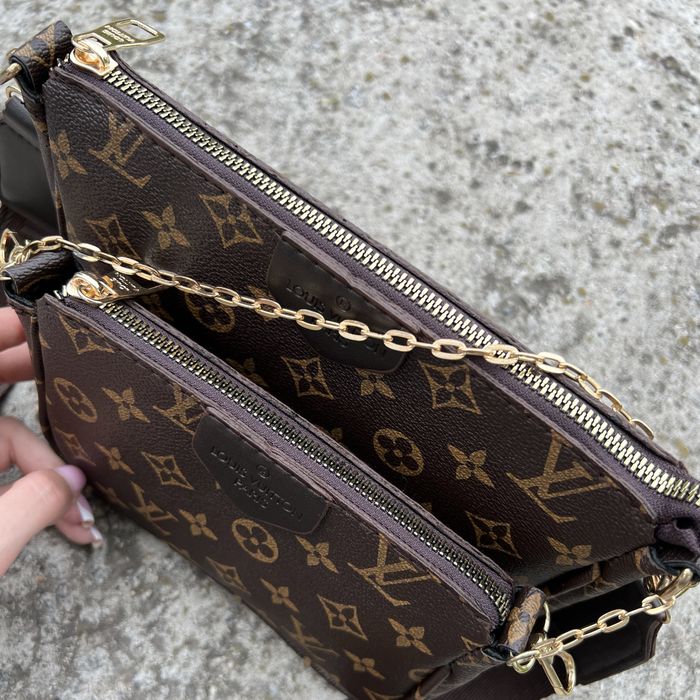 Хіт! Сумка Louis Vuitton 3 в 1 (Multi Pochette) / Базова кросбоді / Луі Вітон / Monogram / клатч