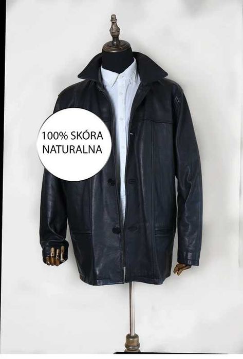 Płaszcz męski skórzany skóra naturalna