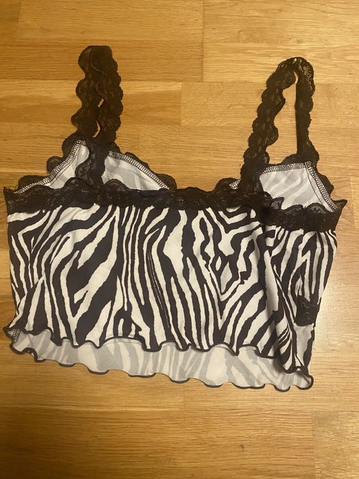 brązowy top w zebre z shein