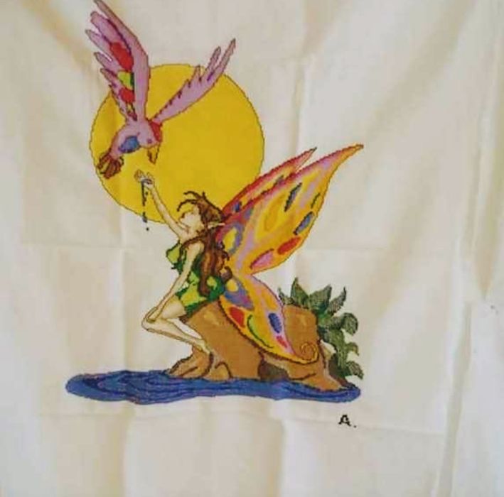 Set of 3 cross stitch frames with butterflies64584902231298122