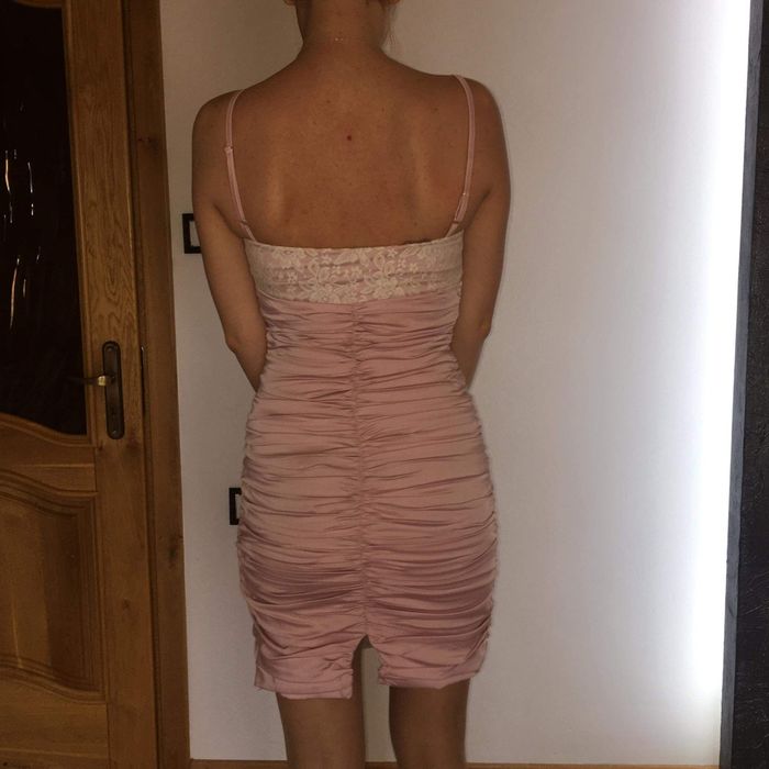 Weselna sukienka jasny pudrowy róż