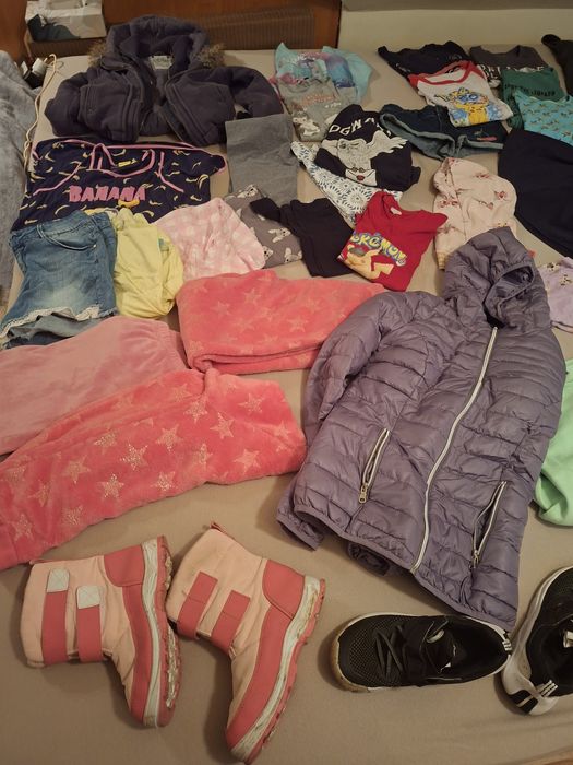 Paka ciuchów dziewczynka 146-152 futerko