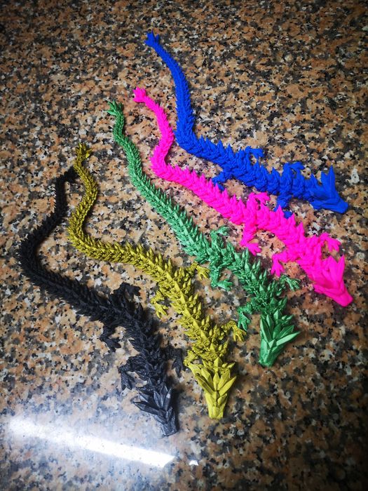 Dragão articulado 3D - Escultura exclusiva com tema de cristal!