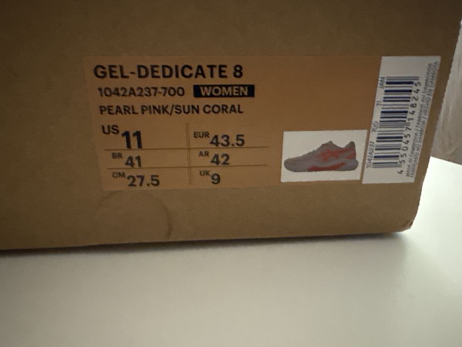 Asics gel-dedicate 8, 43,5 nowe. Do biegania, padel, tenis