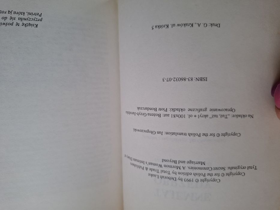 Książka  Tajemne obrzędy,  Deborah laake