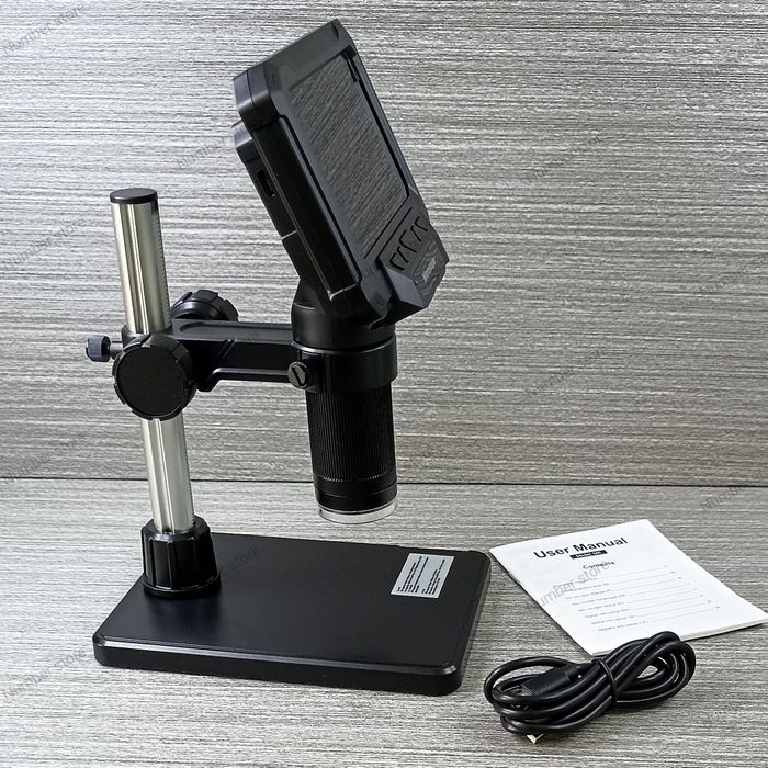 Цифровий мікроскоп 4.3" LCD (50X-1000X) / Електронний мікроскоп для пайки, нумізматики, ремонту / Підключення до ПК