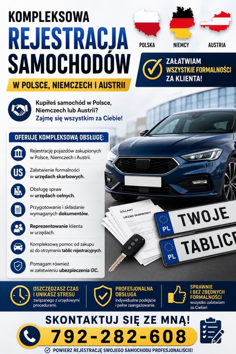 Kompleksowa Rejestracja Samochodów | POLSKA | AUSTRIA | NIEMCY