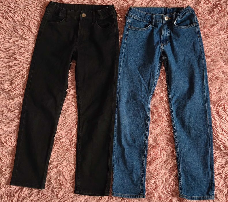 Dżinsy H&M 146 niebieskie czarne