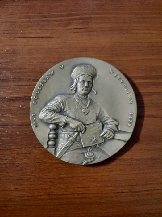 Medal Bolesław V Wstydliwy  Seria PTAiN Koszalin 70 mm, wersja srebrzona i brąz