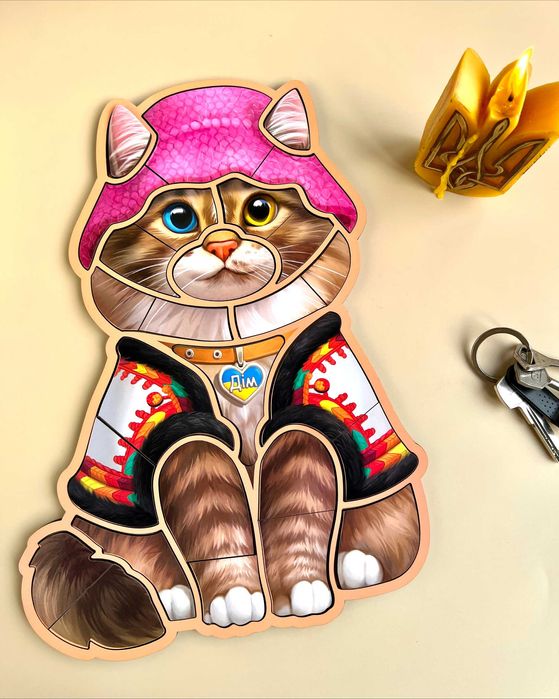 Drewniane puzzle konturowe «Kot»