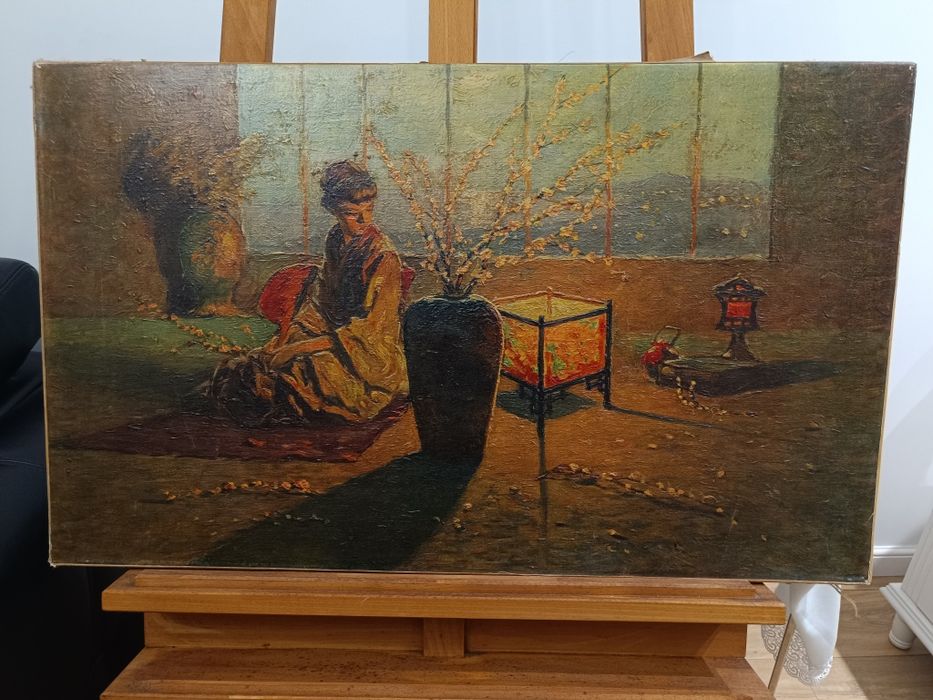 Komaromi (Kacz) „Madame Butterfly” – obraz na płótnie 70x45 cm vintage