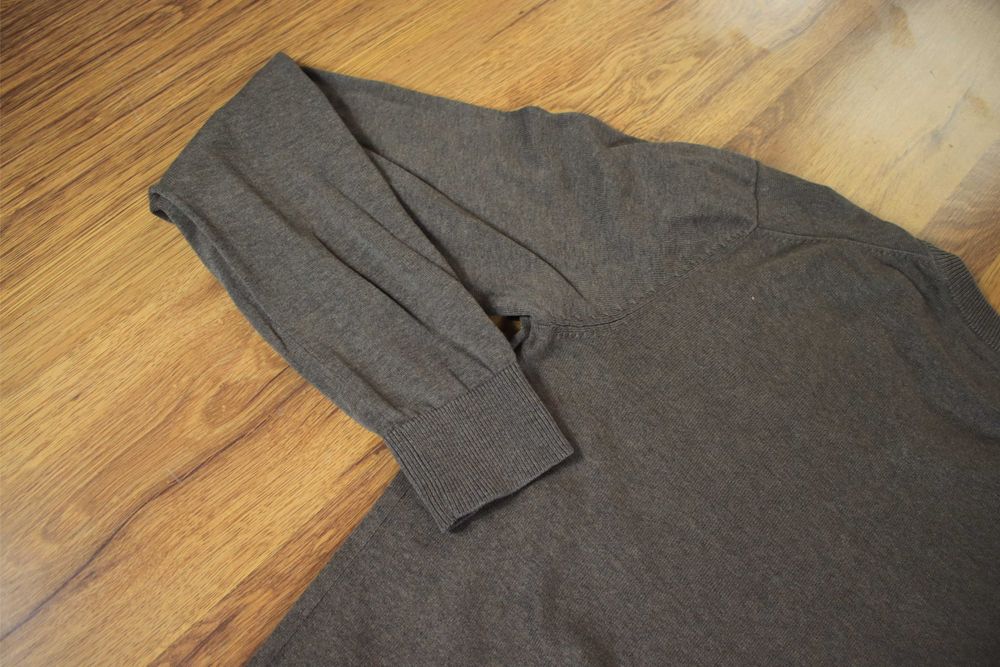 Sweter Esprit r. S brązowy dekolt v bawełniany męski