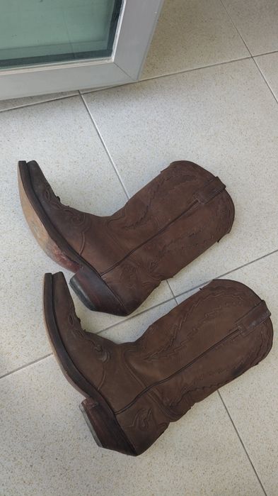 Botas texanas homem cabedal