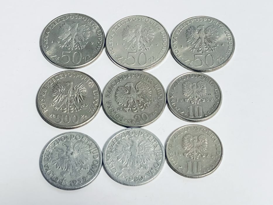 Zestaw monet PRL komplet 9 sztuk monety