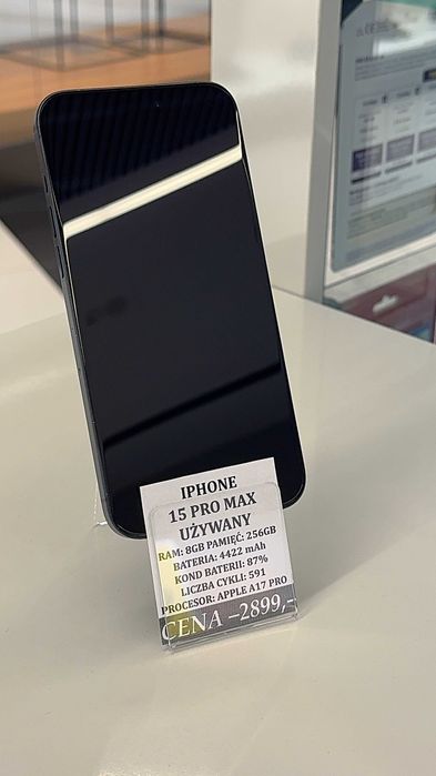 iPhone 15 Pro Max 256GB Bat 87% Topcase Vivo *Raty 0%