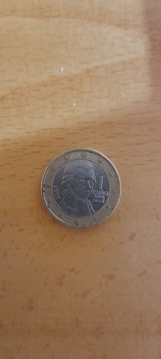 Moeda 1 euro Mozart Áustria