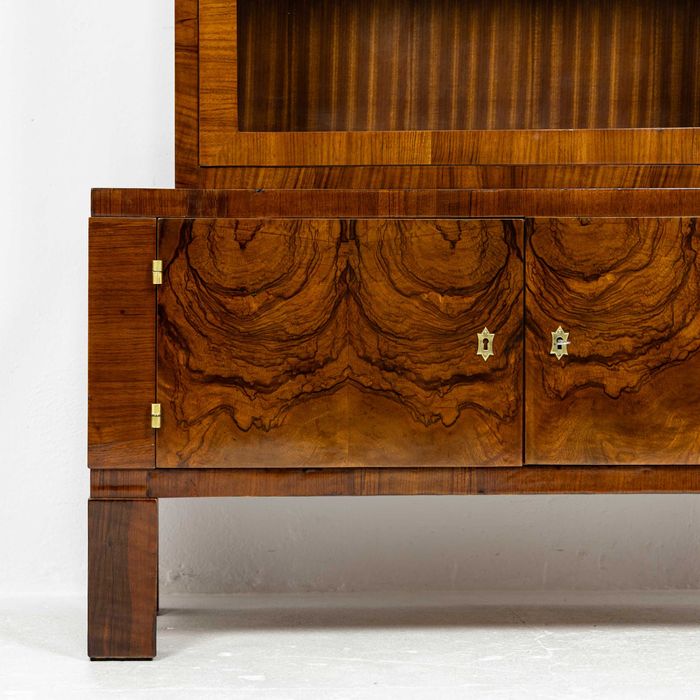 Serwantka Art Deco Lata 30-40 Po Renowacji Witryna Orzech Biblioteka