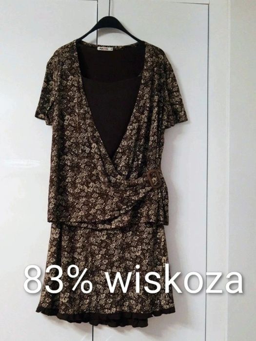 Komplet damski w odcieniach brązu wiskoza - 4XL/48