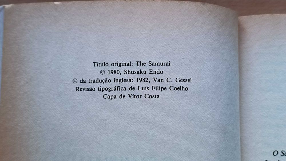 Livro "O Samurai" de Shusaku Endo