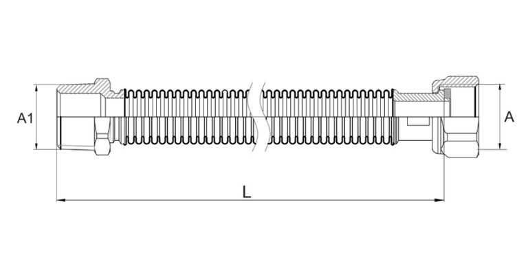 Przewód Przyłączeniowy Gazowy Elastyczny 3/4 KAS DN20 WZ 20-40 cm
