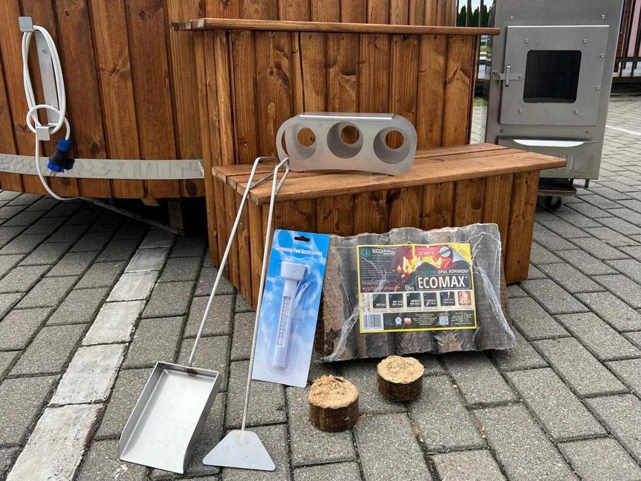 Balia bania jacuzzi termo pokrowiec gratis 4-6 osób piec zewnętrzny