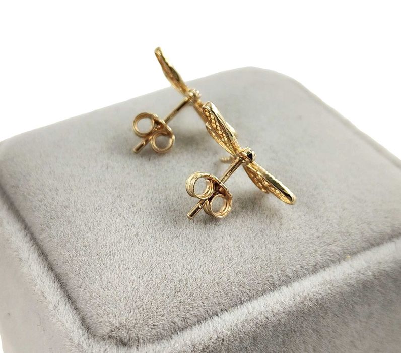 Śliczne kolczyki ważki z cyrkoniami 1,55g 585