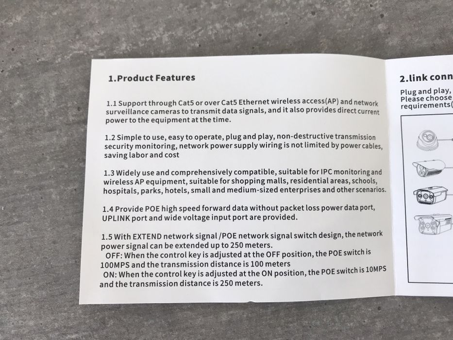 PoE свитч коммутатор на 10 портов для питания ip камер видеонаблюдение