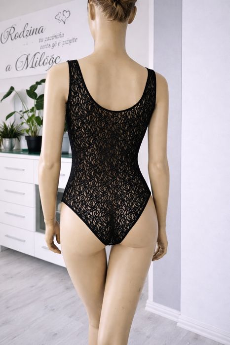 Czarne koronkowe body damskie bielizna rozmiar 38