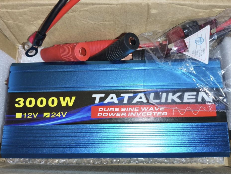 Інвертор, перетворювач 24В - 220В Tataliken 3000W(Вт). Чистий синус.