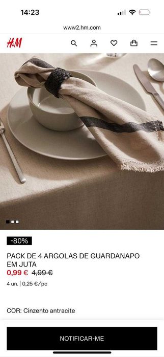 Argolas de guardanapo em Juta HM 12UNI