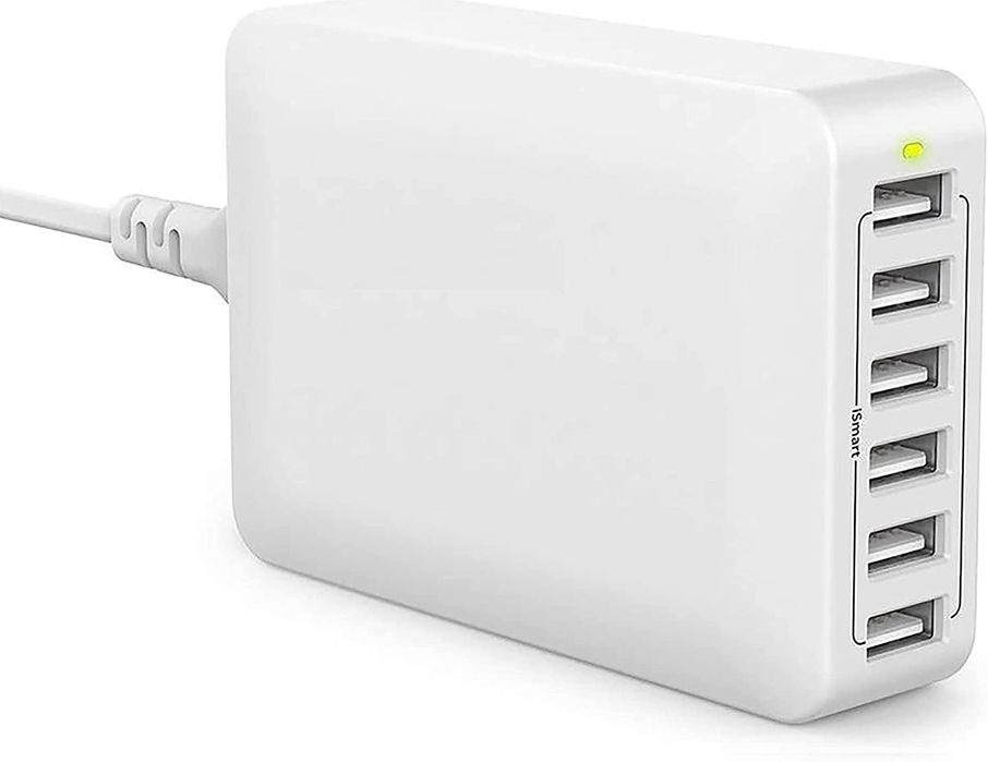 Carregador de mesa com 6 portas USB de 60W / 12A