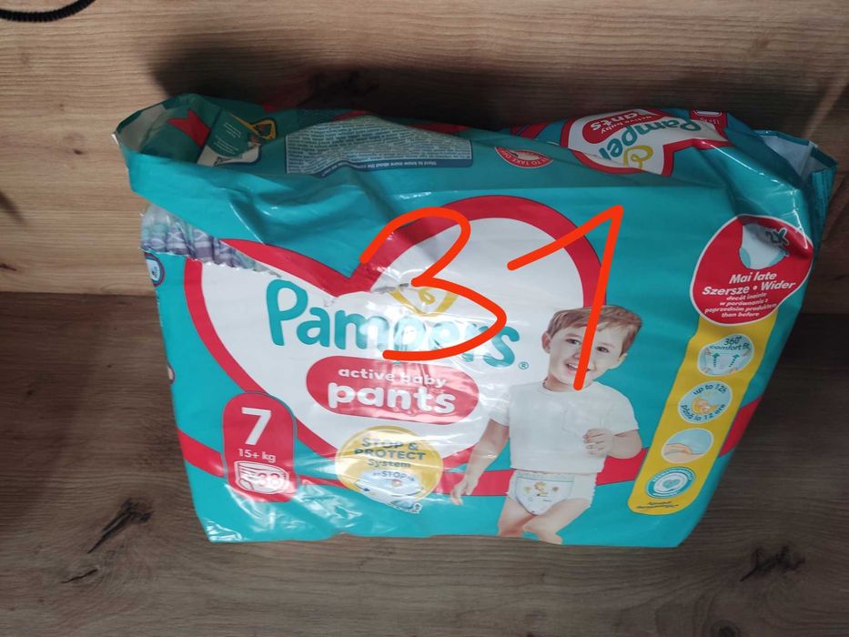 68 pampersów pants r.7