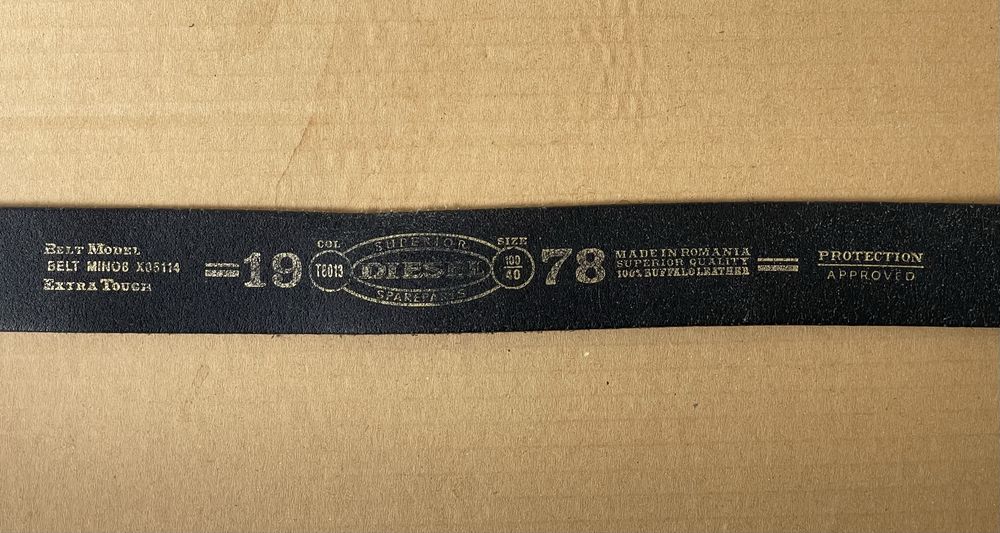 Винтажный ремень Diesel Mohawk, натуральная кожа, 100 см