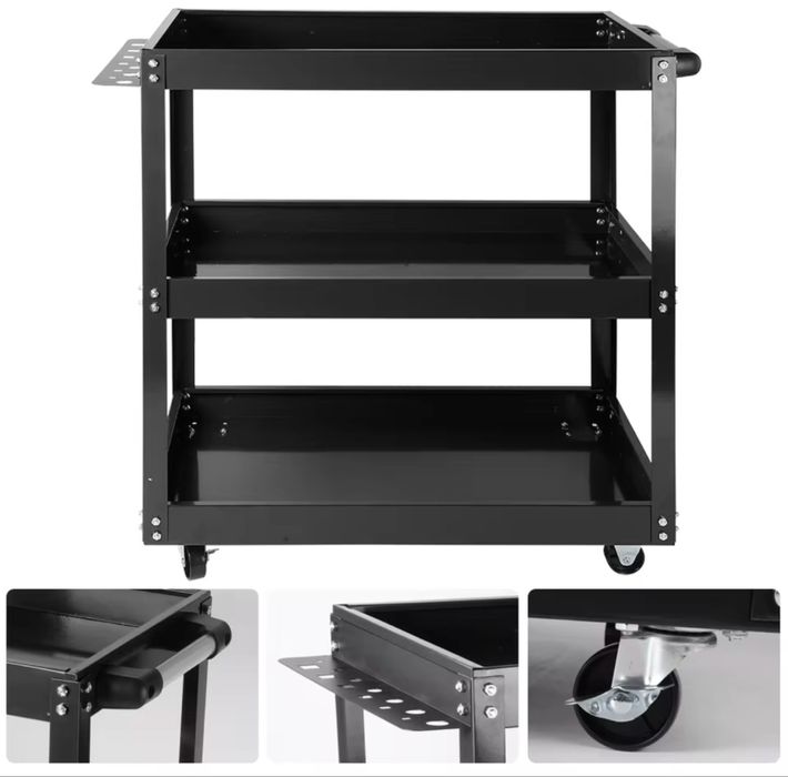 Wózek narzędziowy 3 poziomowy - kolor czarny