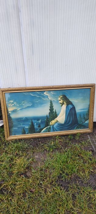 Oleodruk z Jezusem  z lat PRl