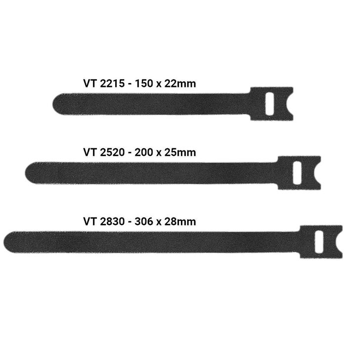 ADAM HALL VT 2520 Opaska rzepowa 20cm (czarna) komplet 10szt