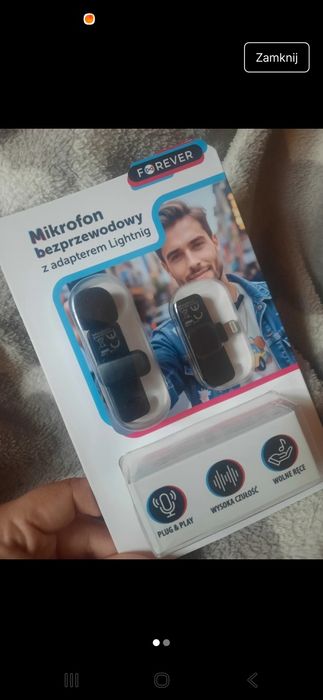 Mikrofon bezprzewodowy z adapterem NOWY!