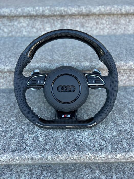 Kierownica Ścięta S-line A6 C7 A7 komplet poduszka a4 b8 A5 A3 8V