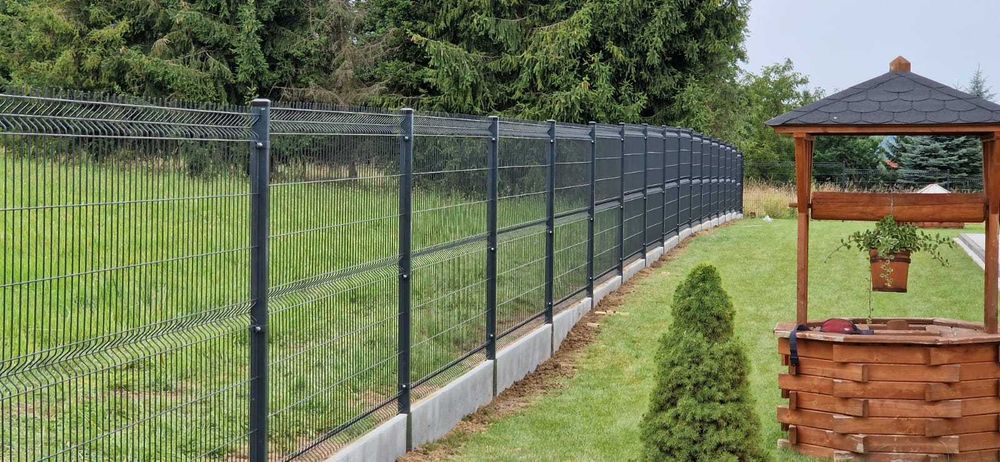 Ogrodzenie Panelowe 123 cm Grafit Montaż