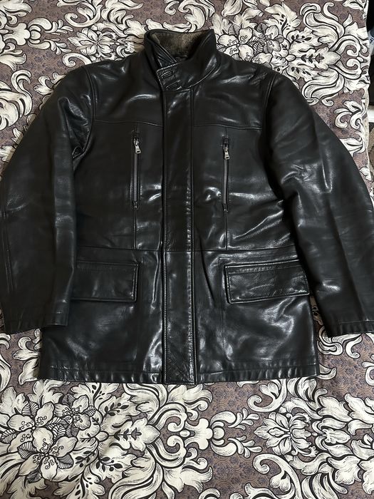 Куртка шкіряна Hugo Boss, куртка кожа, куртка чоловіча, куртка на зиму