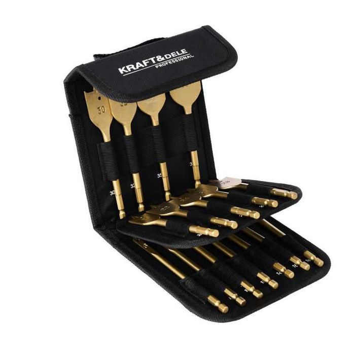 Zestaw wierteł łopatkowych do drewna 6-38mm 16szt. w futerale KD10637