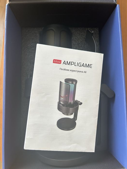 Мікрофон FIFINE AmpliGame A8 RGB USB + перехідник до iPhone