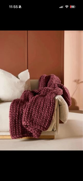 Bordowy burgundowy koc Kate Venture Home